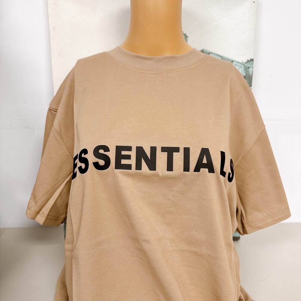 Fear of God Essentials Desert Sand Logo Tee Oversized M